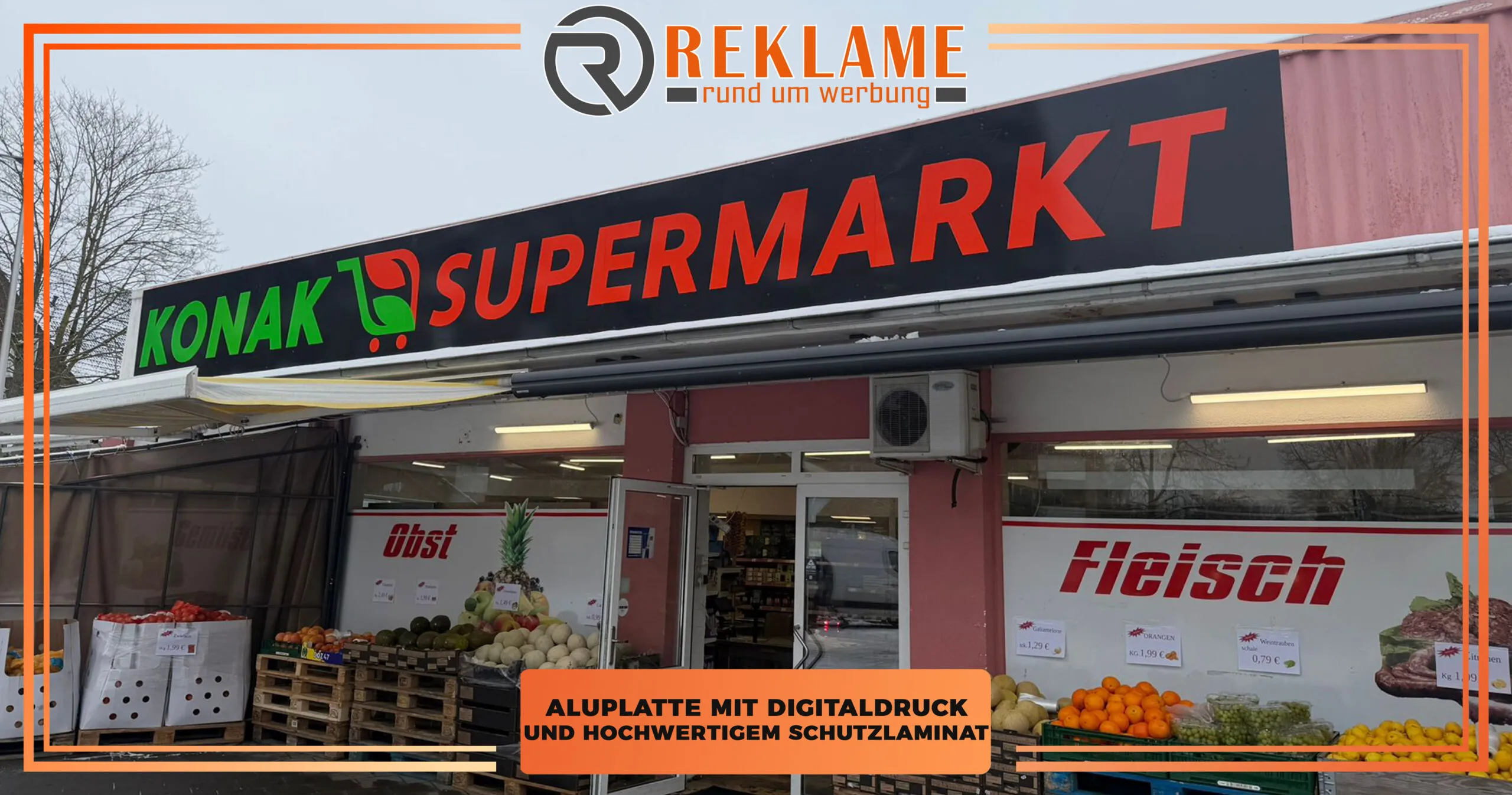 Konak Supermarkt — Aluplatte mit Digitaldruck · unbeleuchtet